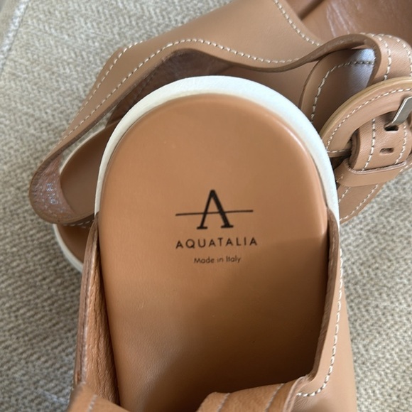Aquatalia Sydni Khaki Leather Women’s Dual Buckle Sporty Sandal Size 9.5 EUC - Picture 10 of 12
